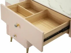 Toeletta classica vintage 120x40x75h cm rosa e oro - Guidobono