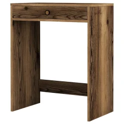 Toeletta Marrone Noce Specchio Incluso un Cassetto 70x85x40h cm, Materiale Piano in Legno Nobilitato - Carde