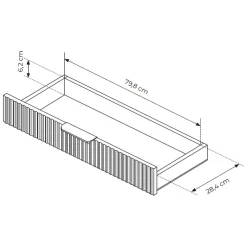 Toeletta Nero un Cassetto Materiale Struttura in Metallo 100x38x78h cm, Materiale Piano in Legno Nobilitato - Katerara