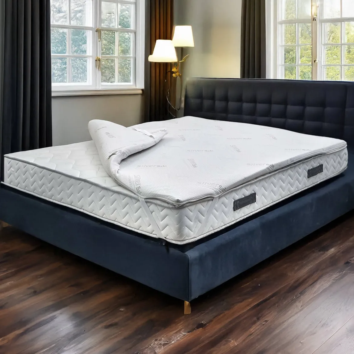 Topper matrimoniale Alcatron, 100% Made in Italy, 160x190xh5 cm