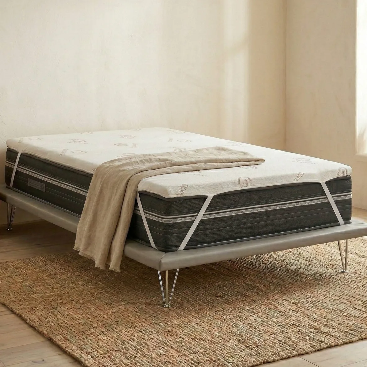 Topper piazza e mezza Airo, Anti acaro e Anallergico, Cm 120x190h5