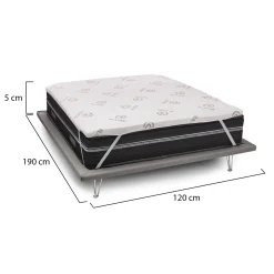 Topper piazza e mezza Airo, Anti acaro e Anallergico, Cm 120x190h5