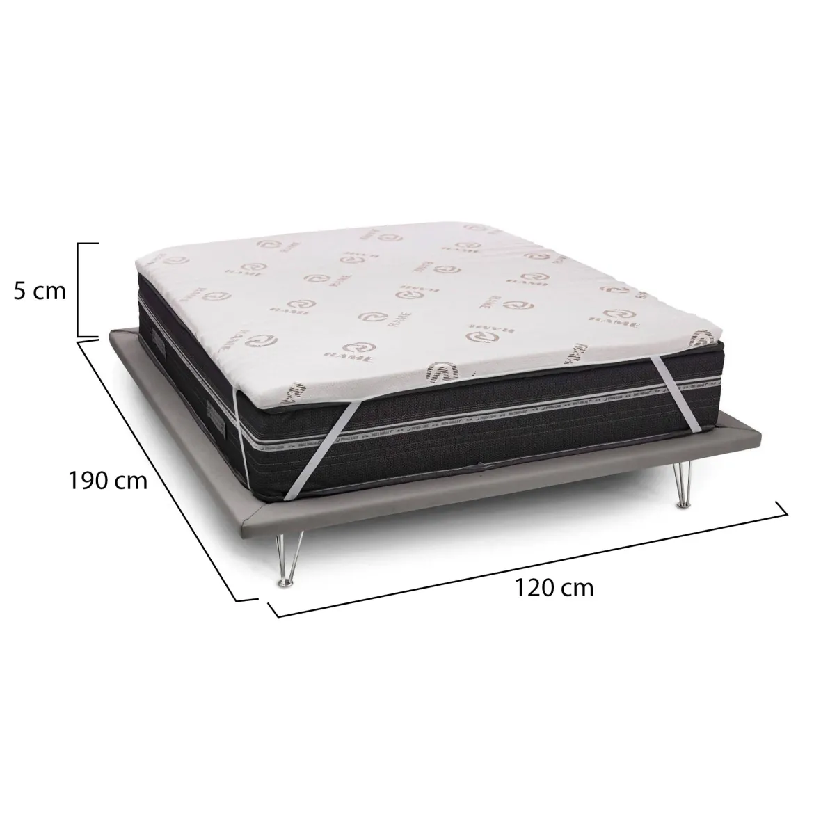 Topper piazza e mezza Airo, Anti acaro e Anallergico, Cm 120x190h5