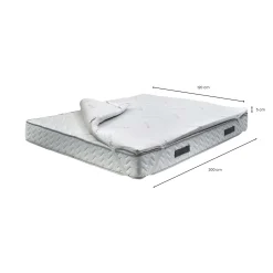 Topper piazza e mezza Elvia, 100% Made in Italy, 120x190h5 cm