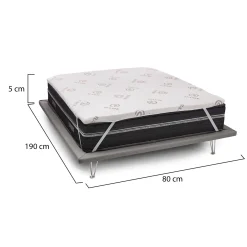 Topper singolo Ando, Anti acaro e Anallergico, Cm 80x190h5