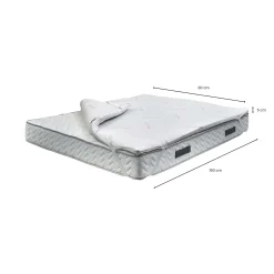Topper singolo Delfina, 100% Made in Italy, 80x190xh5 cm