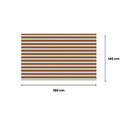 Tovaglia rettangolare no stiro 180x140 cm, beige e rosso scuro - Equilibrista - By Sarah Balivo