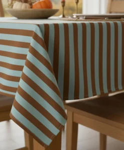 Tovaglia rettangolare no stiro 180x140 cm, beige e rosso scuro - Equilibrista - By Sarah Balivo