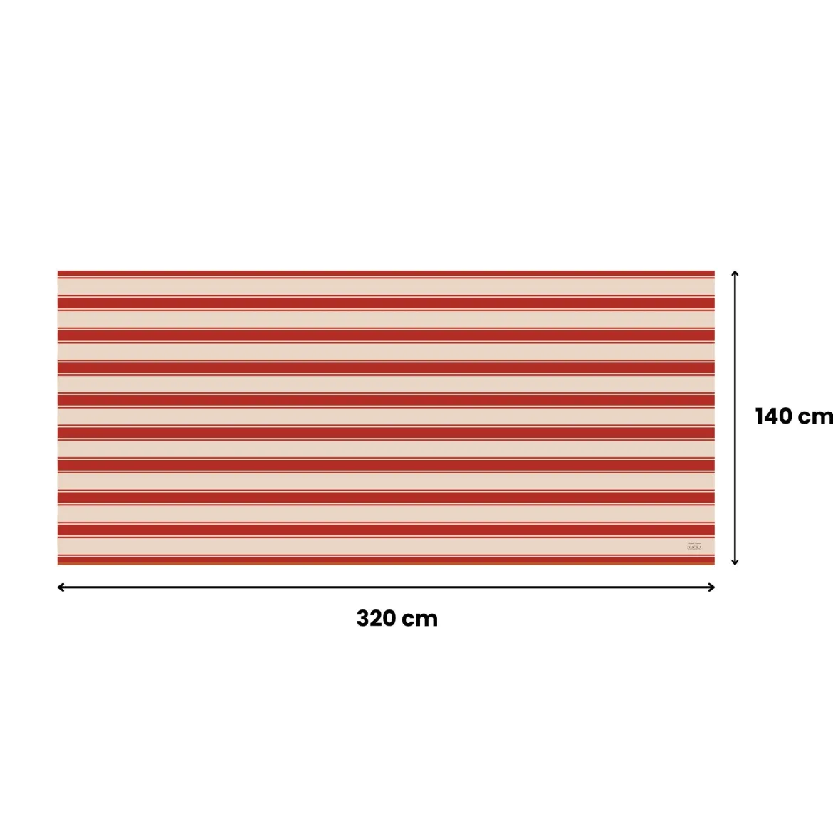 Tovaglia rettangolare no stiro 320x140 cm, rosa e bordeaux - Giocoliera - By Sarah Balivo
