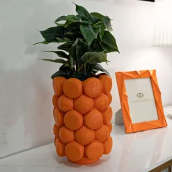 Vaso Arancione Disegni con Arance Diametro 13.5 cm, - Galikale
