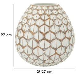 Vaso Beige Bianco Crema Colore Struttura Bianco Diametro 10.5 cm, Sfumatura Colore Struttura Crema - Bareti