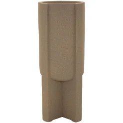 Vaso Beige Finitura Geometrica, - Fatigava