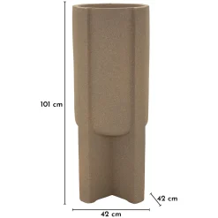 Vaso Beige Finitura Geometrica, - Fatigava