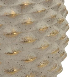 Vaso Beige oro Finitura Geometrica a Rilievo Colore Struttura oro, Diametro 7 cm - Faso