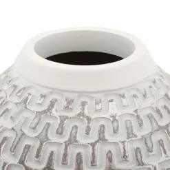 Vaso Bianco Argento Colore Struttura Argento Diametro 7 cm, - Elian