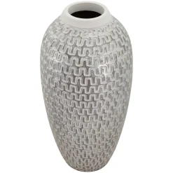 Vaso Bianco Argento Colore Struttura Argento Diametro 7 cm, - Elian