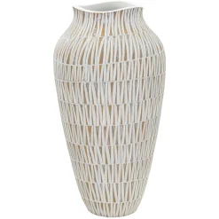 Vaso Bianco Beige Colore Struttura Beige Diametro 12 cm, - Rugero