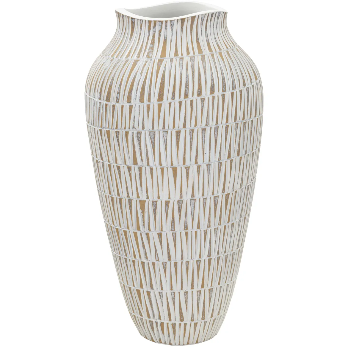 Vaso Bianco Beige Colore Struttura Beige Diametro 12 cm, - Rugero