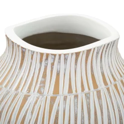 Vaso Bianco Beige Colore Struttura Beige Diametro 12 cm, - Rugero