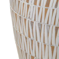 Vaso Bianco Beige Colore Struttura Beige Diametro 12 cm, - Rugero