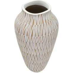 Vaso Bianco Beige Colore Struttura Beige Diametro 12 cm, - Rugero