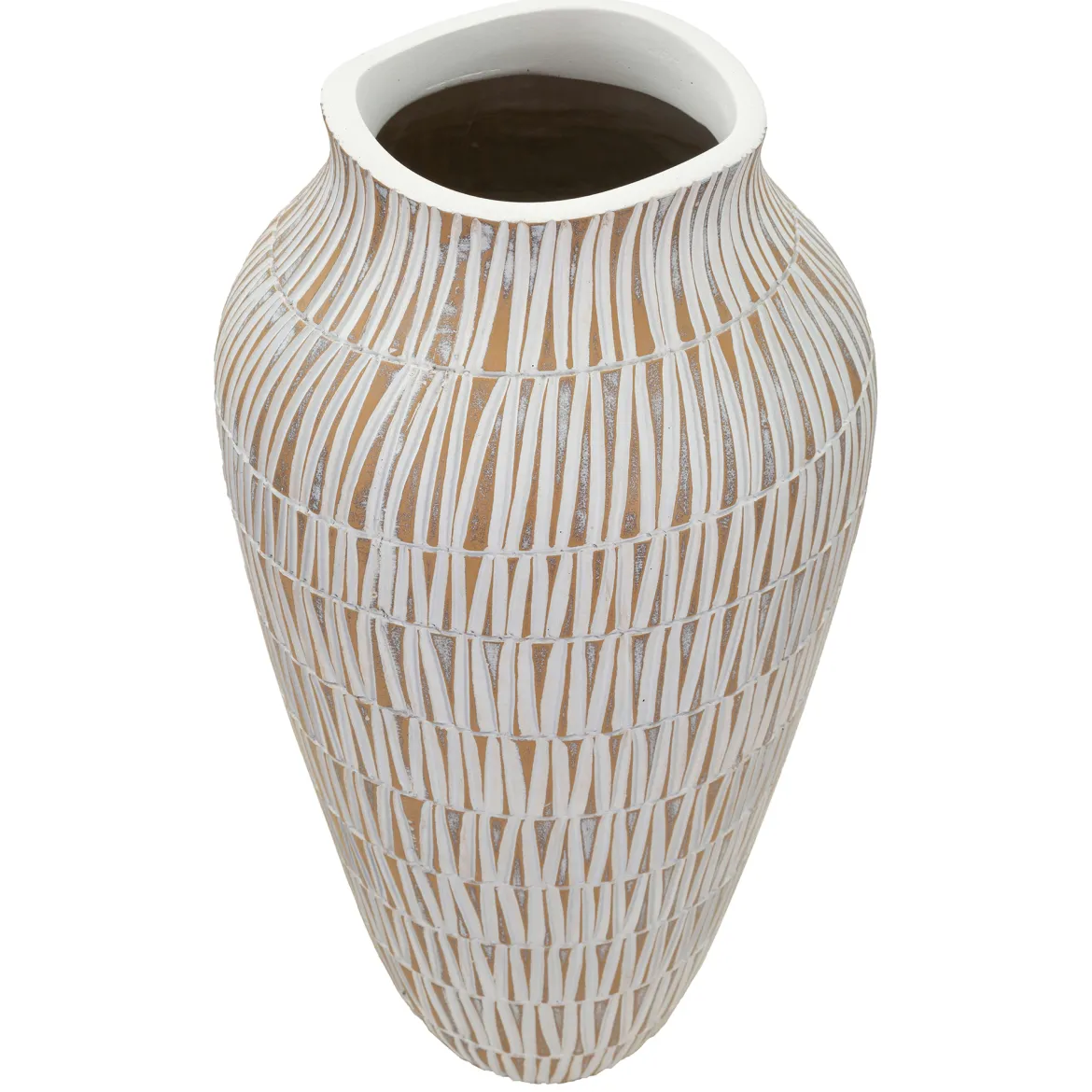 Vaso Bianco Beige Colore Struttura Beige Diametro 12 cm, - Rugero