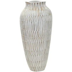 Vaso Bianco Beige Colore Struttura Beige Diametro 12 cm, - Sighn