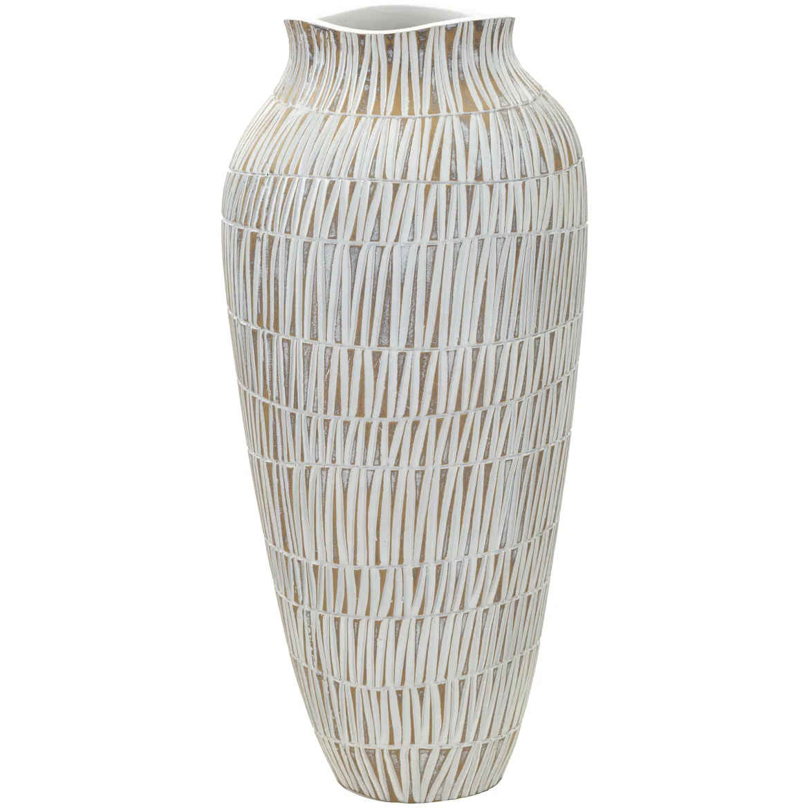 Vaso Bianco Beige Colore Struttura Beige Diametro 22 cm, - Naldo