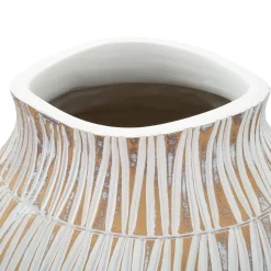 Vaso Bianco Beige Colore Struttura Beige Diametro 22 cm, - Naldo