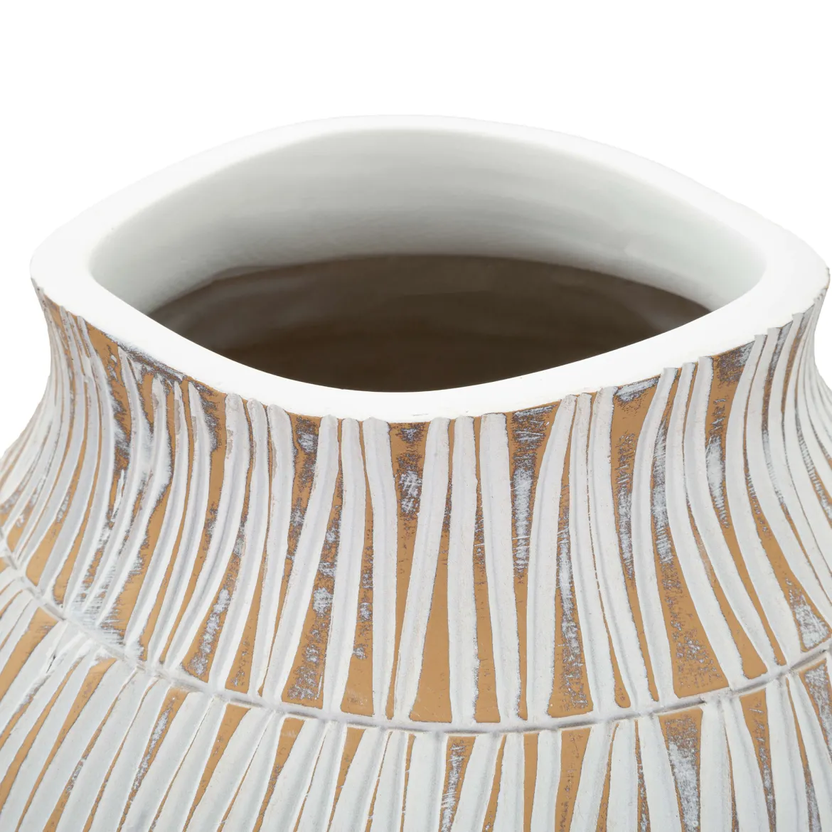Vaso Bianco Beige Colore Struttura Beige Diametro 22 cm, - Naldo