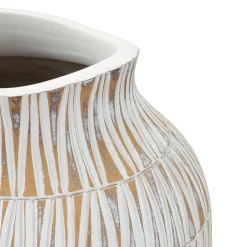 Vaso Bianco Beige Colore Struttura Beige Diametro 22 cm, - Naldo