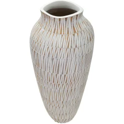 Vaso Bianco Beige Colore Struttura Beige Diametro 22 cm, - Naldo
