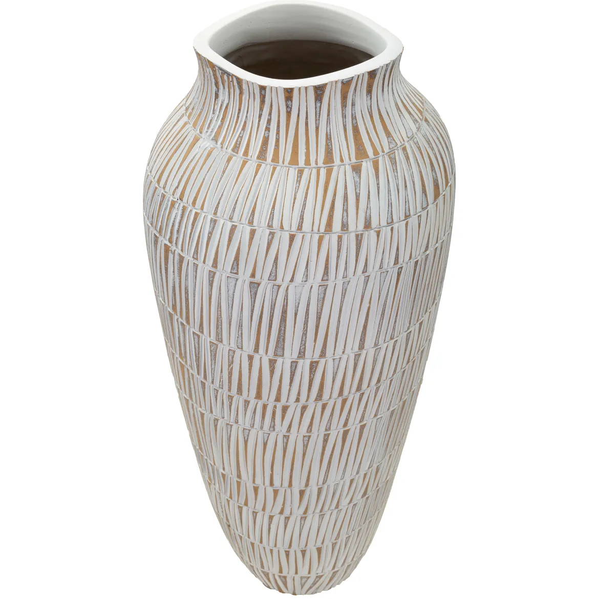 Vaso Bianco Beige Colore Struttura Beige Diametro 22 cm, - Naldo