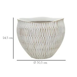 Vaso Bianco Beige Colore Struttura Beige Diametro 26.5 cm, - Celso