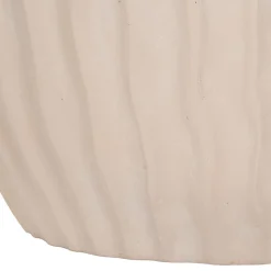 Vaso Bianco Crema Finitura Scanalata Diametro 16 cm, Sfumatura Colore Struttura Crema - Pangni