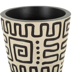 Vaso Bianco Crema Nero Colore Struttura Nero Diametro 11.5 cm, Sfumatura Colore Struttura Crema - Iya
