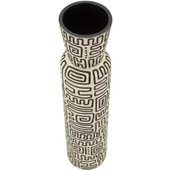 Vaso Bianco Crema Nero Colore Struttura Nero Diametro 11.5 cm, Sfumatura Colore Struttura Crema - Iya