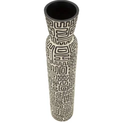 Vaso Bianco Crema Nero Colore Struttura Nero Diametro 12.5 cm, Sfumatura Colore Struttura Crema - Fanopa