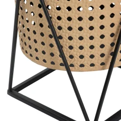 Vaso Bianco Crema Nero set 2 Vasi, Portavasi Rimovibili Colore Struttura Nero, Diametro Vaso Grande: 20, Vaso Piccolo: 18 cm - Sisimi