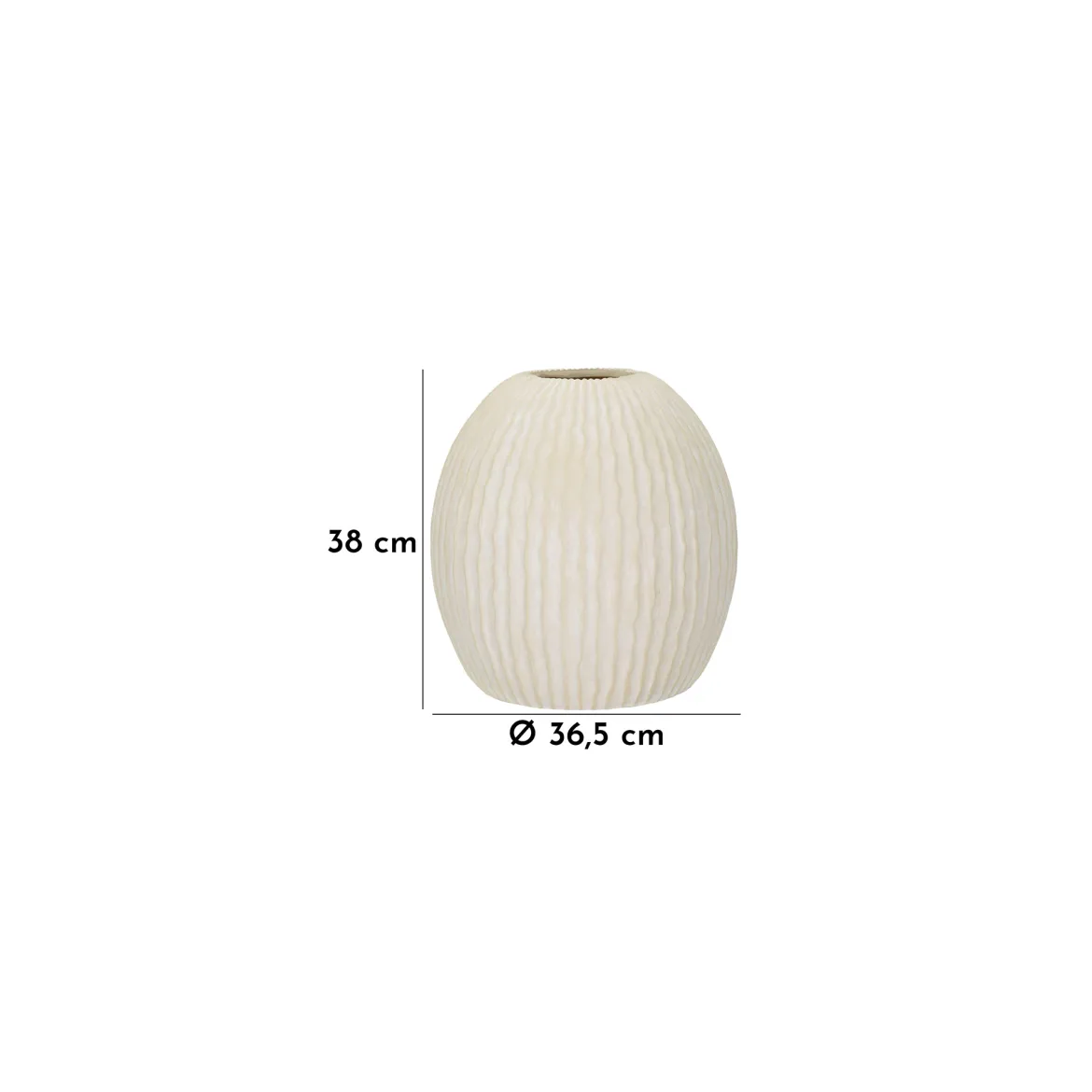 Vaso Bianco Crema Texture Irregolare Diametro 12.5 cm, Sfumatura Colore Struttura Crema - Galo