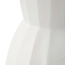 Vaso Bianco Lavorazione Scanalata Diametro 16 cm, - Darehamo