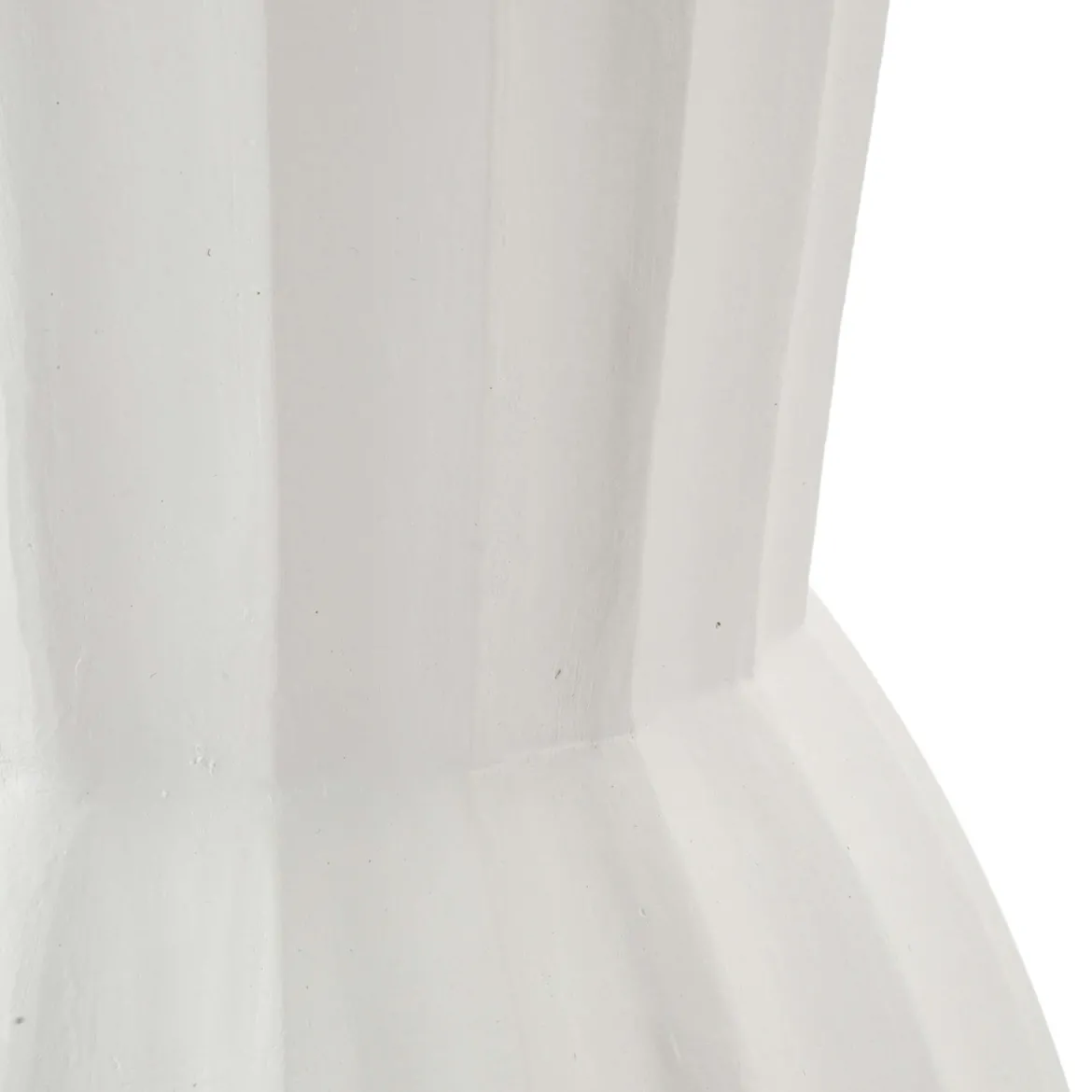 Vaso Bianco Lavorazione Scanalata Diametro 16.5 cm, - Daranita