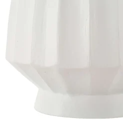 Vaso Bianco Lavorazione Scanalata Diametro 16.5 cm, - Daranita