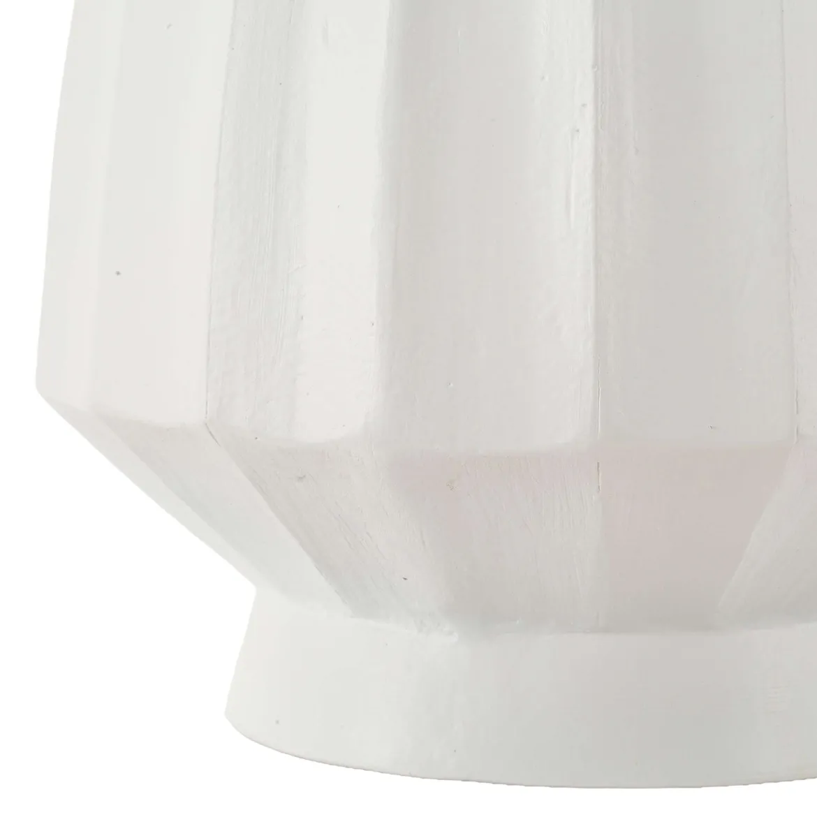 Vaso Bianco Lavorazione Scanalata Diametro 16.5 cm, - Daranita