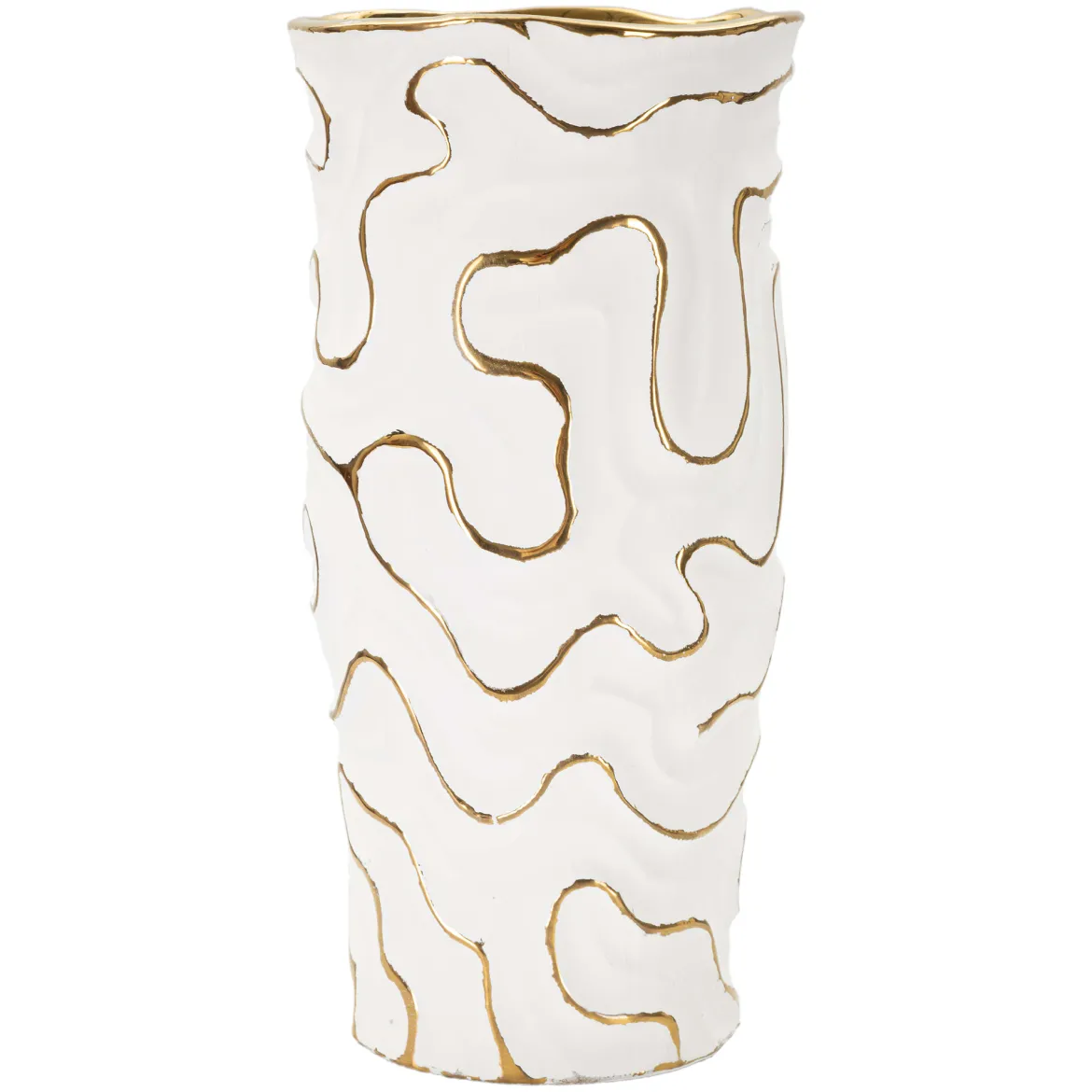 Vaso Bianco oro Colore Struttura oro, - Banenoha