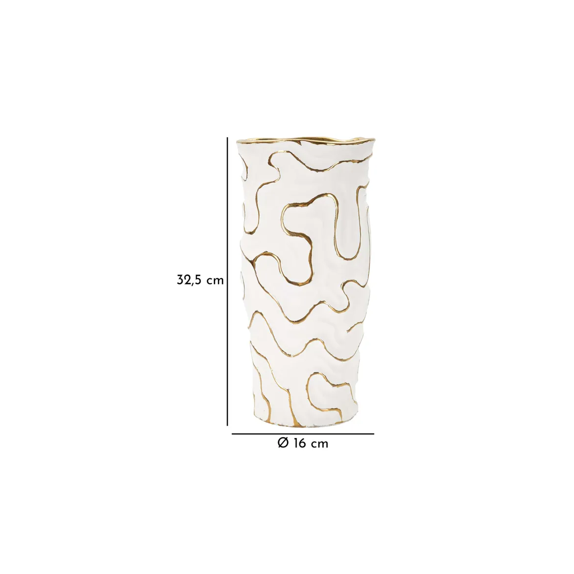 Vaso Bianco oro Colore Struttura oro, - Banenoha