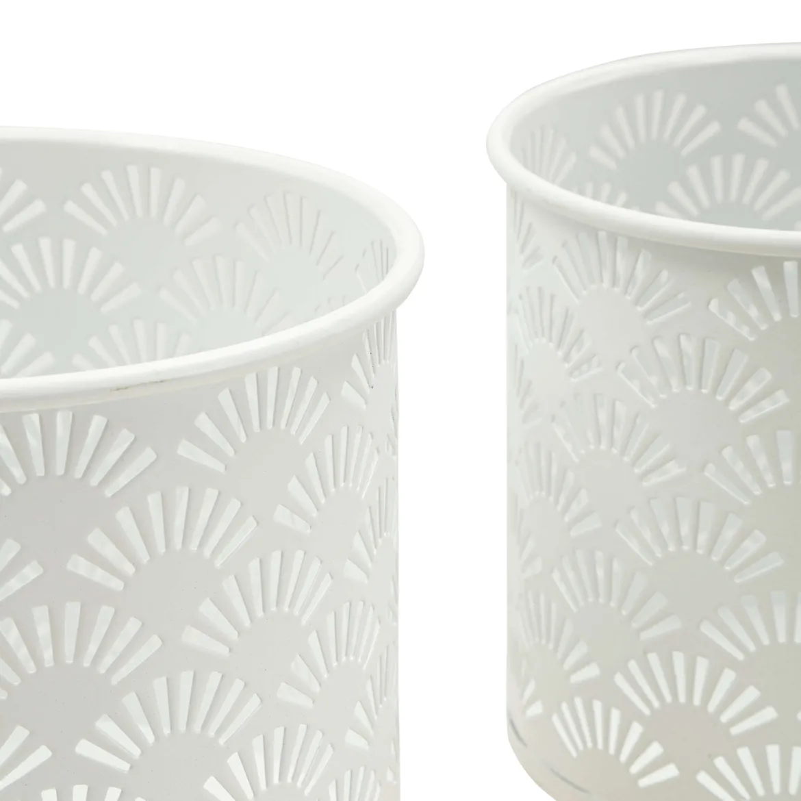 Vaso Bianco oro set 2 Vasi, Portavasi Rimovibili Colore Struttura oro, - OldCro