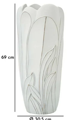 Vaso Brabbia, 31x31 h69 cm, Bianco