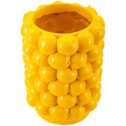 Vaso Giallo Disegni con Limoni Diametro 13.5 cm, - Bardo