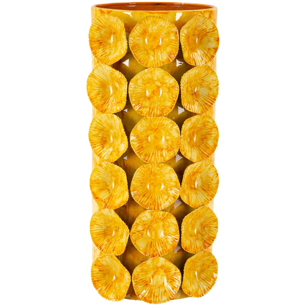 Vaso Giallo Disegno Moderno Diametro 13.5 cm, - Barini